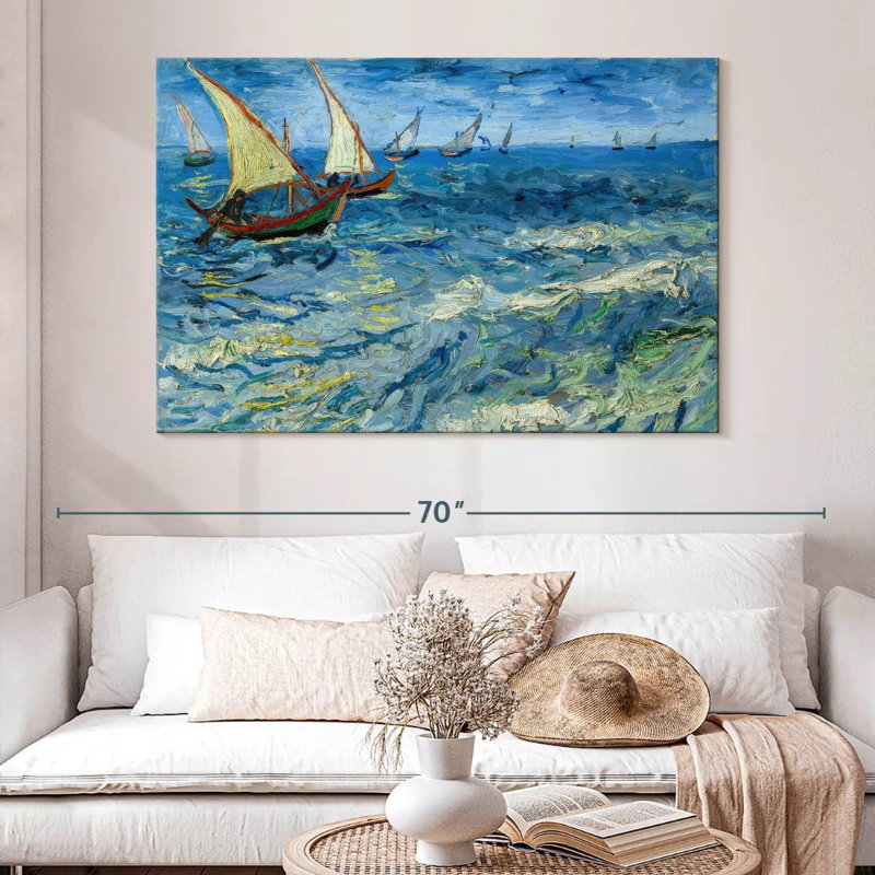 Mehar Fishing Boats At Saintes-Maries, 34" H x 51" W