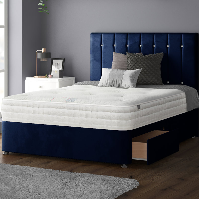 New Fairfield Divan Bed Base, Black, No Drawers, Single (3')