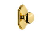 Grandeur Arc Plate Privacy with Fifth Avenue Door Knob