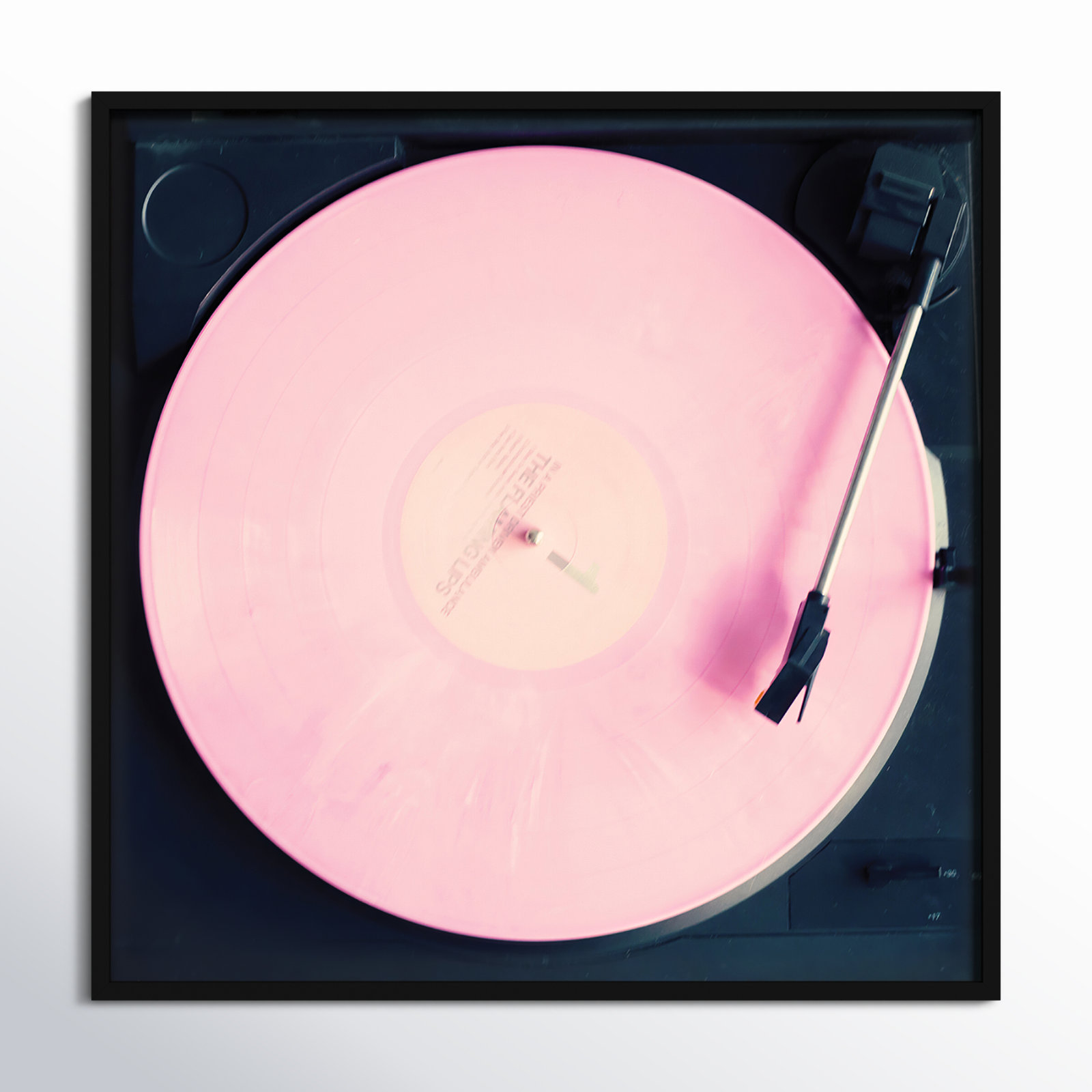Pink Record by Caroline Mint, Black, 41.25" H x 41.25" W x 0.88" D