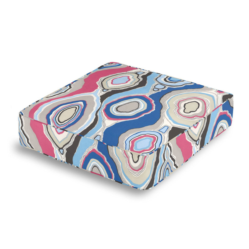 Geometric Cotton Throw Pillow, Blueberry/Pink