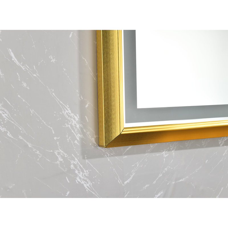 Miroir de salle de bain rectangulaire X 48 po, à intensité variable, fixation murale, haute clarté, maquillage 48 po Avec décorations, décor