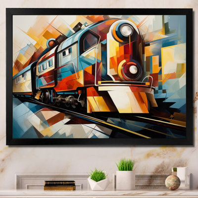 Abstract Train Cubist Expressions II - Transportation Canvas Wall Art