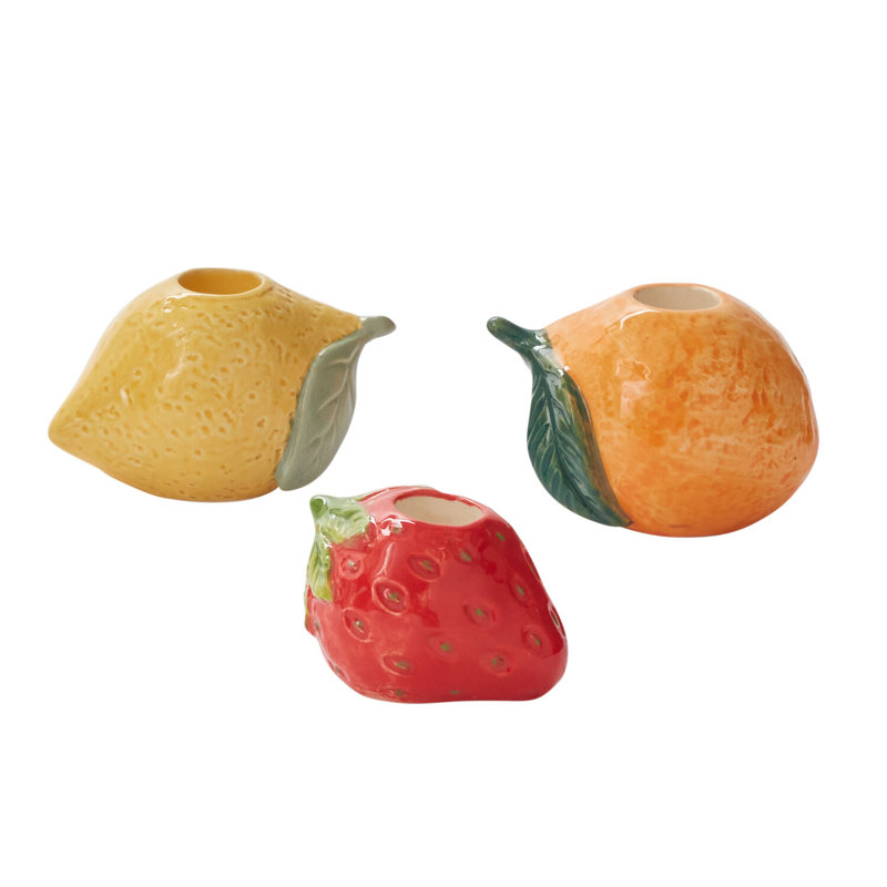 Fresh Fruit Candleholder 4"x 2.25"x 2.5"