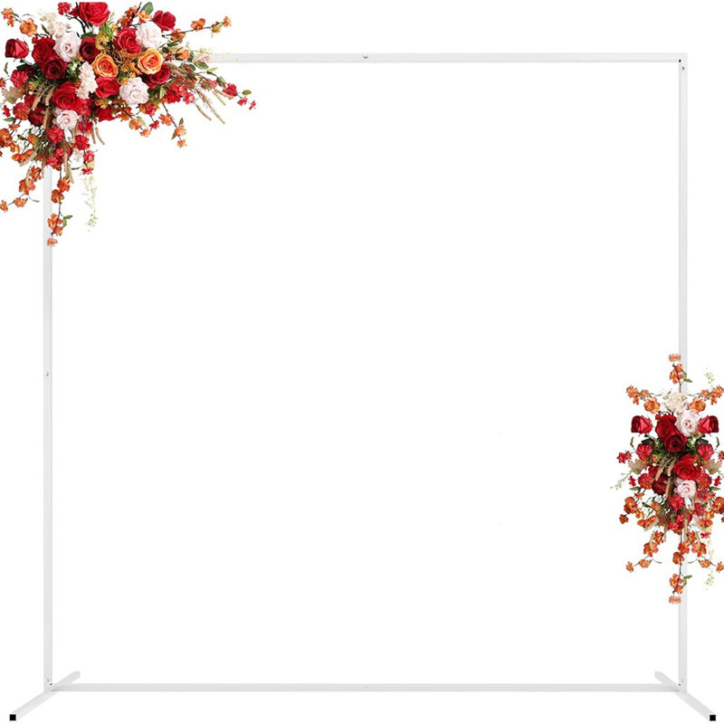 Support à arche de mariage blanc de 6,6 pi x 6,6 pi