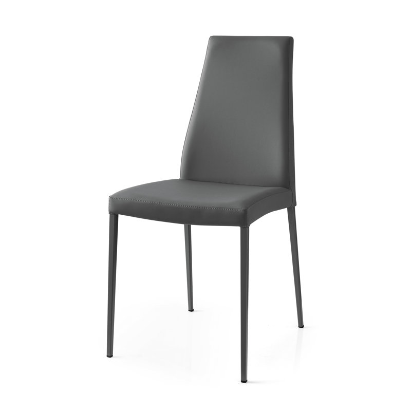 Aida Upholstered Ergonomic Chair with Metal Frame, Gray Skuba, Matte Gray