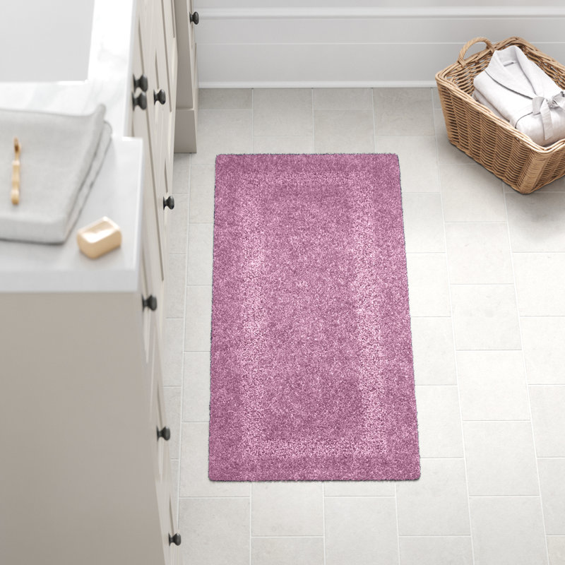 Ragini 60x24-Inch Cotton Bath Mat-Machine Washable Bath Mats for Bathroom, Kitchen, or Laundry Room, Rose