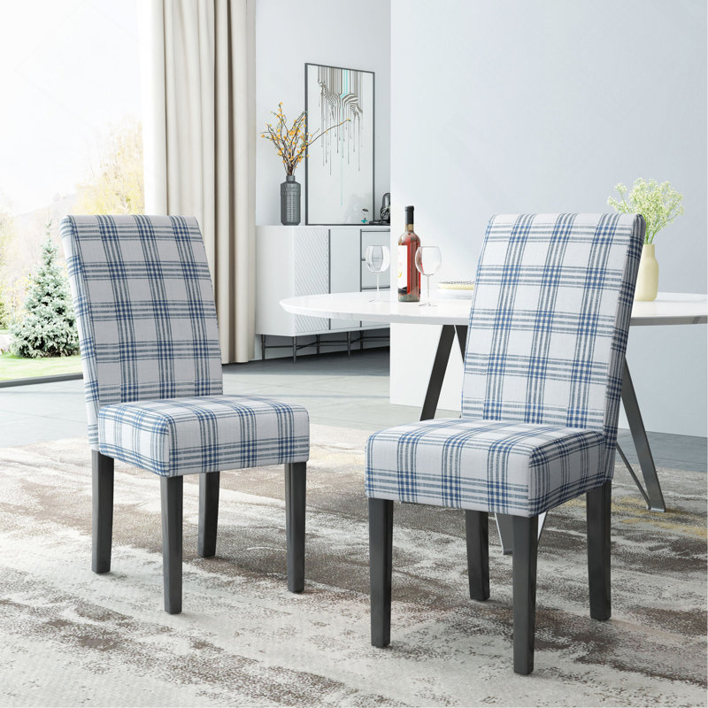 Chaise de salle à manger, Bleu / Crème