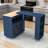 Rolling Kitchen Island with Extended Table, Kitchen Island with LED Light, Power Outlets and Storage-1316368942