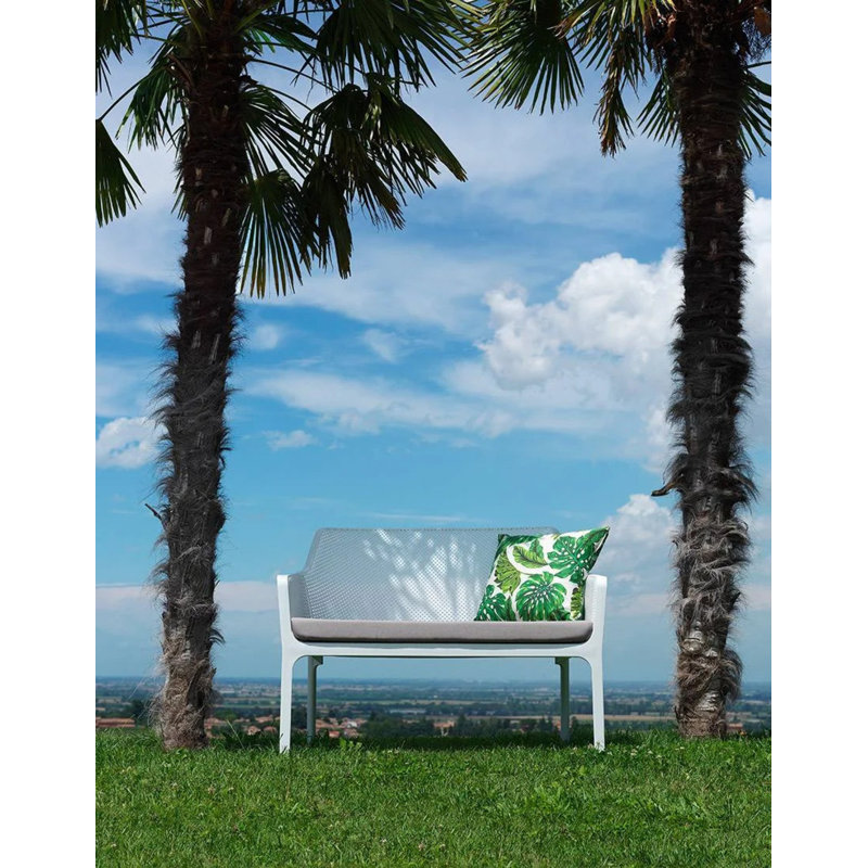 Net Outdoor Bench, White