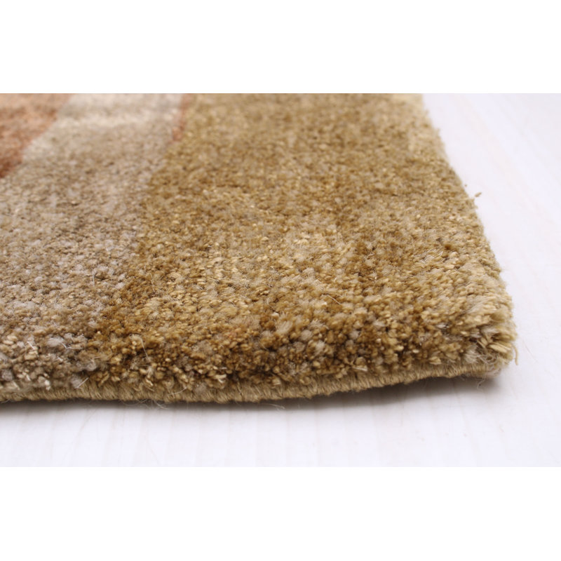 Tapis brun / beige en laine noué à la main Malessa, Rectangle 8 pi 2 po x 10 pi