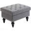 25" Fabric Upholstered Storage Ottoman For Living Room - Removable Lid, Button-Tufted Bench With Wood Legs