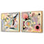 Pastel Art déco - Ensemble de 2 collages carrés à formes abstraites-751584496-751584497
