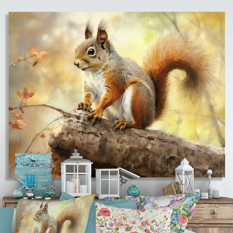 Écureuil vif I sur toile, Toile tendue, 34" H x 44" W