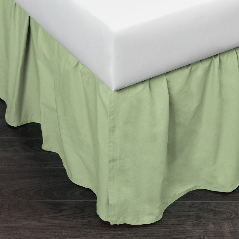 Brighton Ruffled Bed Skirt, Twin, Green