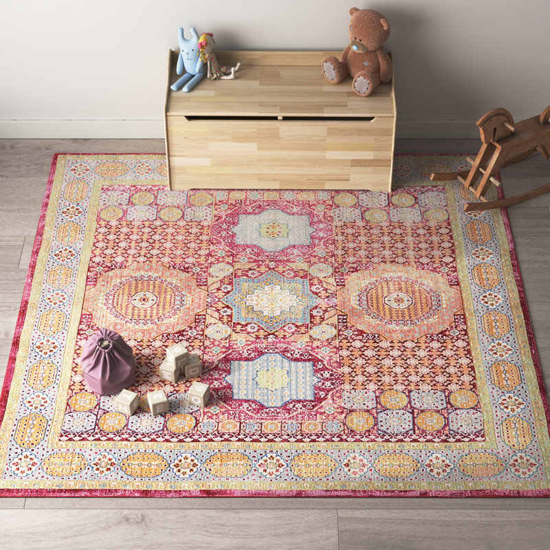 Maggie Oriental Polyester Rug, Square 8'