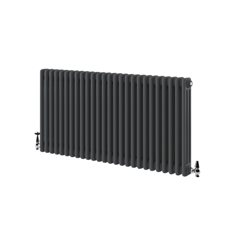Uxbridge Horizontal Traditional Colosseum Radiator, 600mm H x 1170mm W x 100mm D, Grey