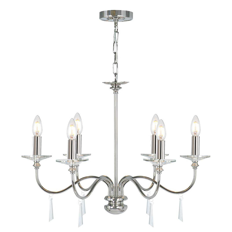 Duluth 6 - Light Candle Style Chandelier, Old Bronze