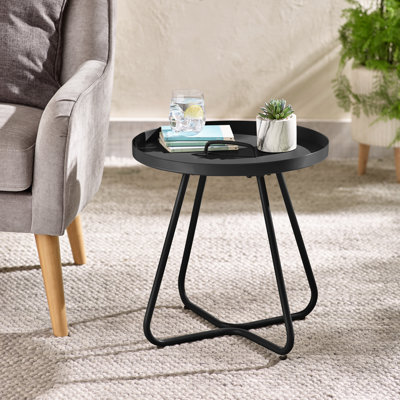 Seretta Metal Garden Side Table for Luxury Modern Patio or Bistro Set