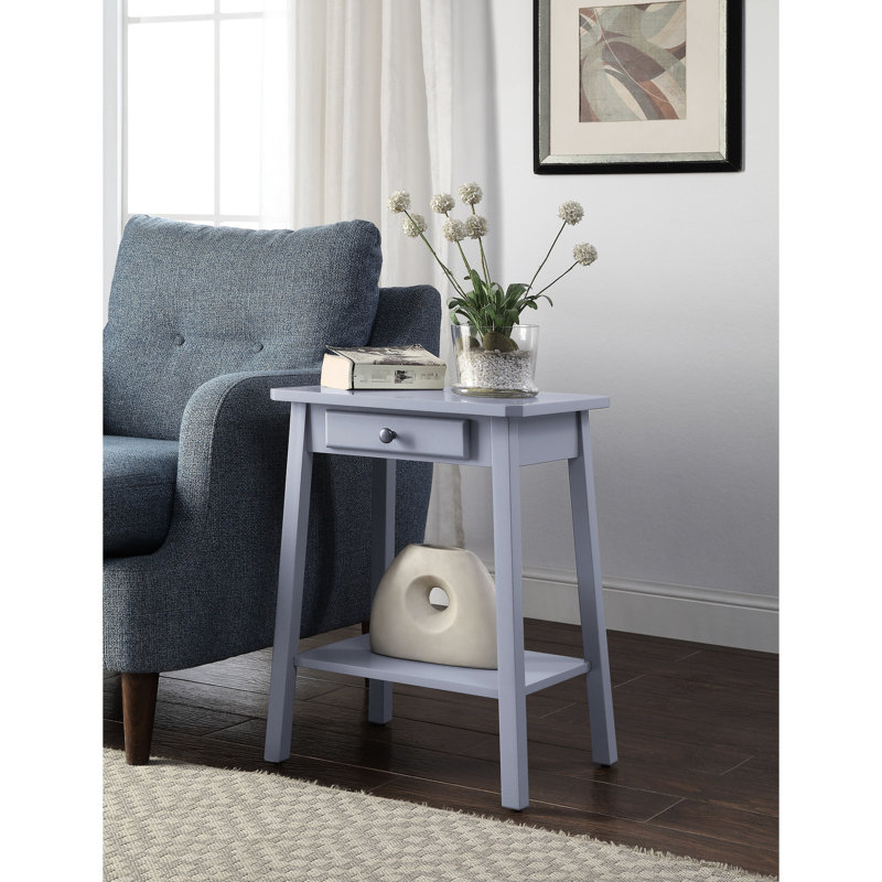 Table d'appoint grise avec avantages utilitaires - Conception rectangulaire pour une utilisation à la maison et dans les espaces