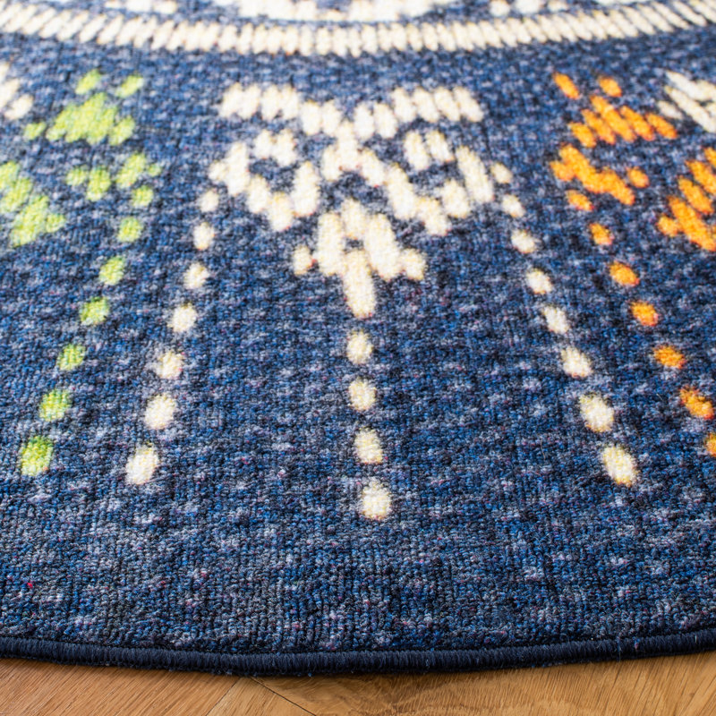 Journey Performance Machine Washable Southwestern Rug, Round 6'7"