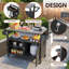 Table de barbecue avec rangement Coolcamp, plateau en acier inoxydable idéal pour la préparation de la cuisine et les grillades