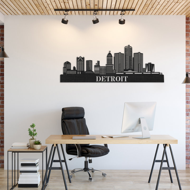 Handmade Cities & Countries Solid Wood Wall Decor, 14" H x 46" W x 0.25" D, Natural