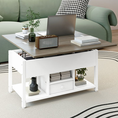 Afeez Lift Top Coffee Table with Storage，Extendable Coffee Table Centre Table for Living Room