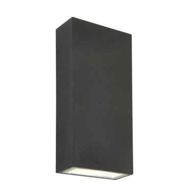 Rubinstein Textured Dark Matte Anthracite 2 - Bulb 17cm H Integrated LED Outdoor Flush Mount