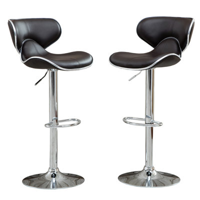 Ensemble de 2 tabourets pivotants réglables Masaccio avec base chromée Airlift