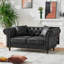 Canapé en tissu 66 po Chesterfield ‌Tech, canapé à accoudoirs roulés en tissu High-Tech, canapé rembourré de style Mid-Century, canapé 2 places pour salon, bureau, appartement, noir-1713577256-1713577259