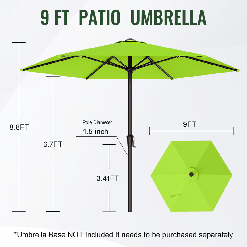  Parasol de marché 9 pi , Green