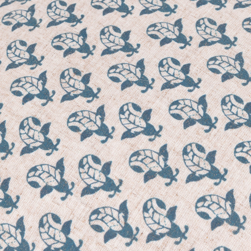 Floral Square Cushion Cover, Blue