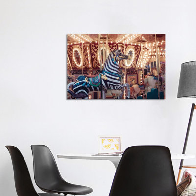 Zebra Carousel - Wrapped Canvas Print