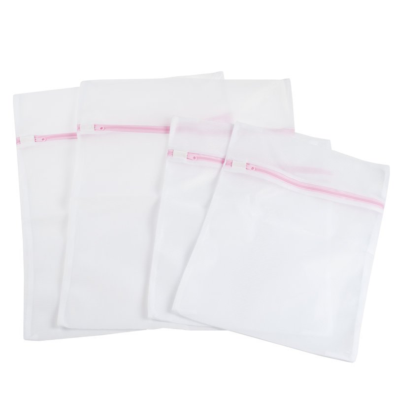 4 sacs à linge en filet - Sacs de rangement pour vêtements avec fermetures à glissière - 2 sacs moyens et 2 grands pour trier les vêtements par maison de tous les jours