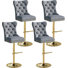 Swivel Upholstered Adjustable Height Counter Stool With Metal Frame