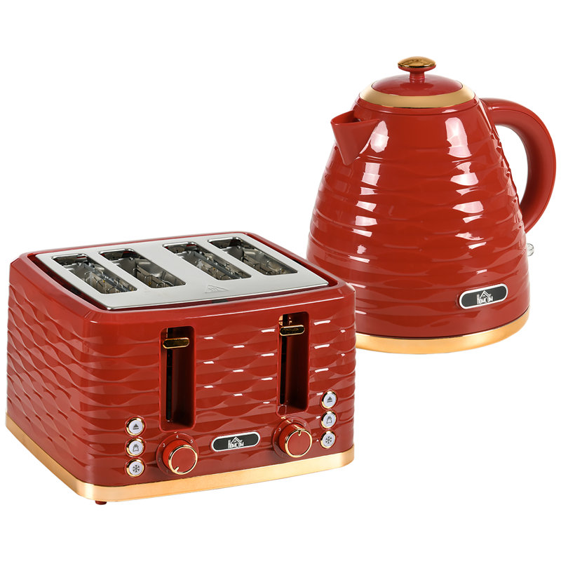 Kettle And Toaster Set, Red