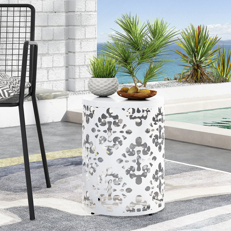 Table d'appoint en métal Nadilyn, Blanc