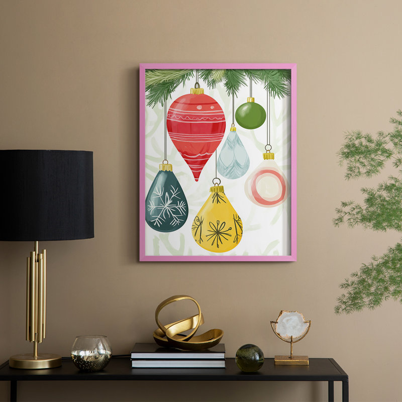 «Christmas Holiday Art CVI», reproduction encadrée - bois massif, H 30 po x l 24 po, Doré