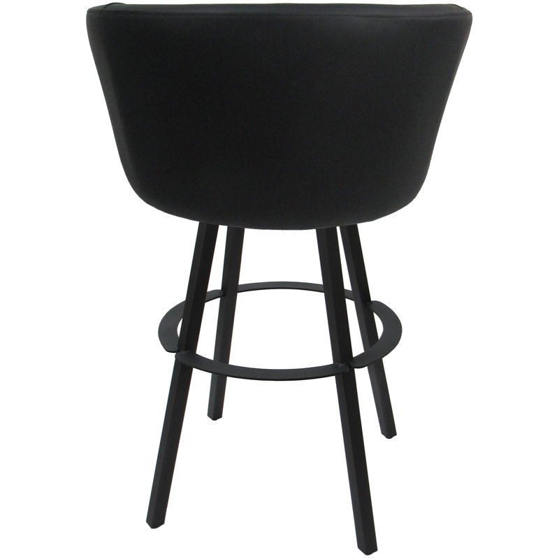 Tabouret de comptoir pivotant en métal Labawld sur base Warren, Noir / gris