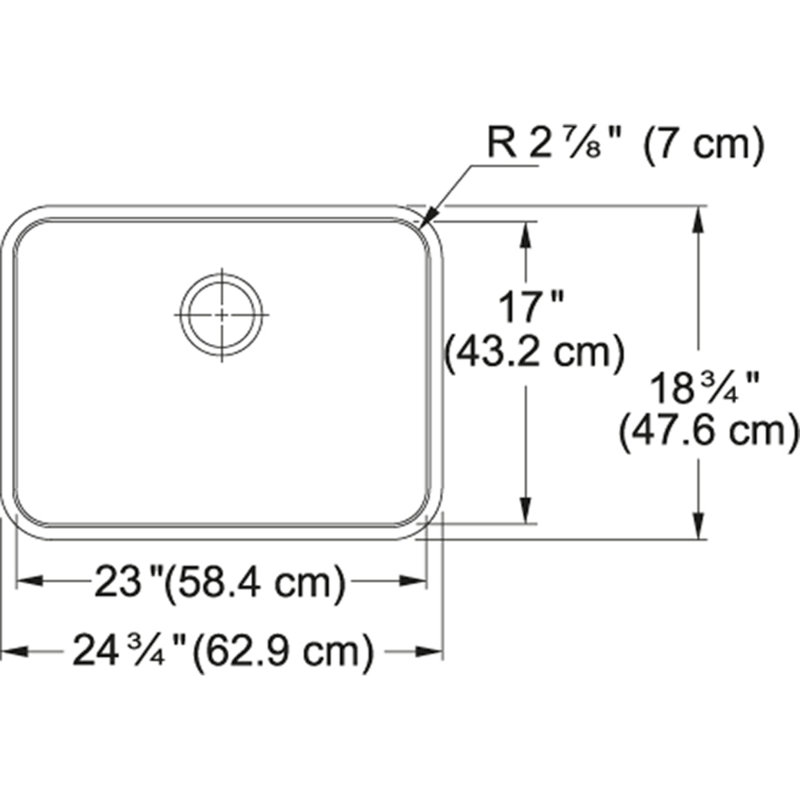 24.75" L x 18.75" W Undermount Kitchen Sink