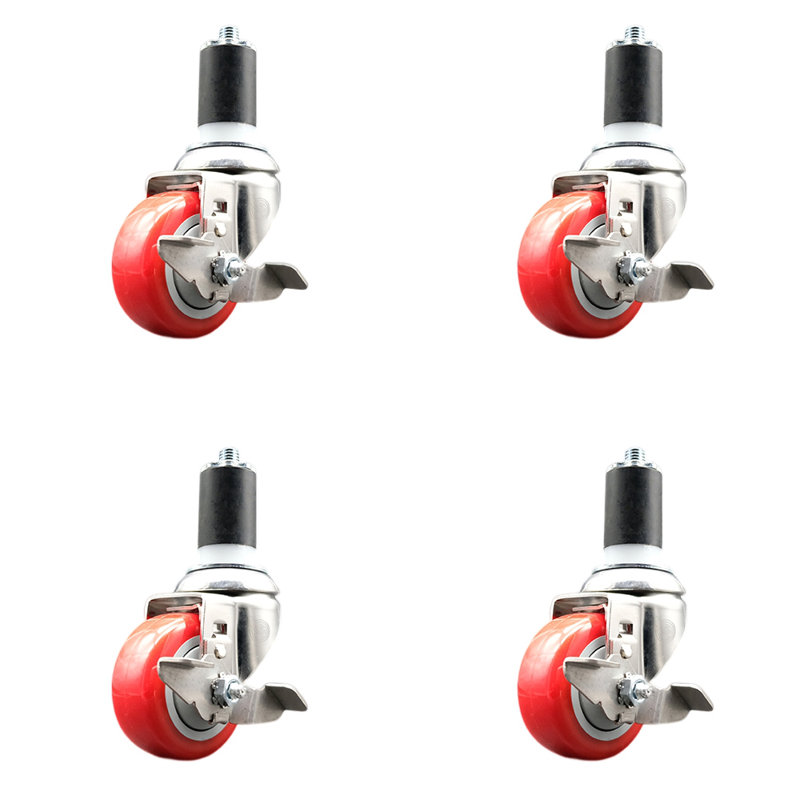 Poly Swivel Caster, Red