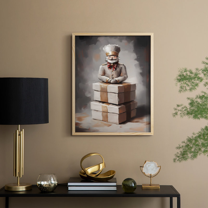 «Christmas Holiday Art», série 2-L III, reproduction encadrée - bois massif, Naturel, H 11 po x l 9 po
