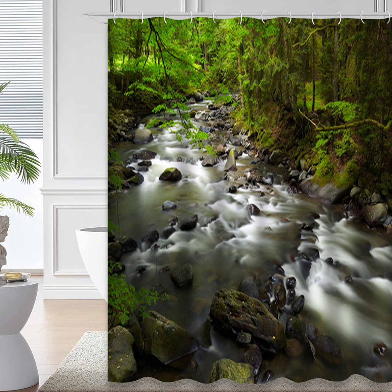 Rideau de douche avec 12 crochets River River, L 72 po x l 72 po