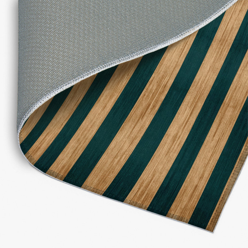 Tapis intérieur / extérieur bleu HorizontalStripes, Rectangulaire 8 pi x 10 pi