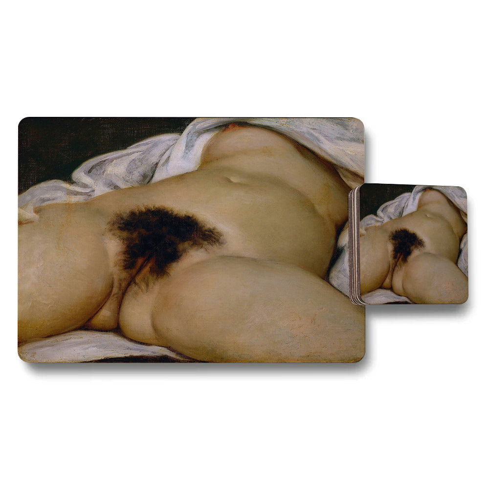 Reclining Nude Figure Art Placemat And Coaster Set