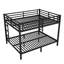 Lit superposé grand sur grand, cadre de lit superposé en métal robuste pour adultes, échelle à 2 côtés, garde-corps, peu encombrant, bruit réduit, pas de sommier tapissier nécessaire, noir