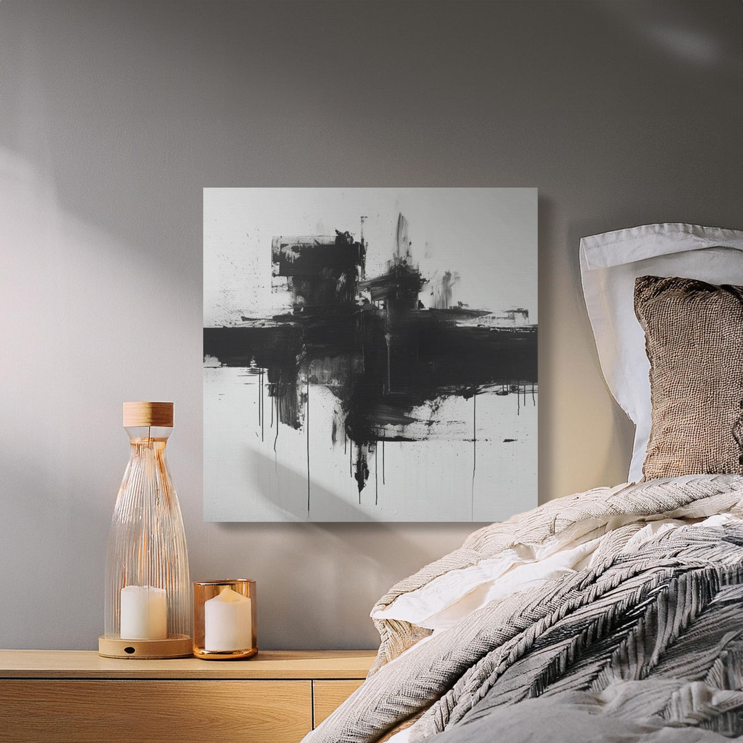 Modern Abstract Black White Wall Art
