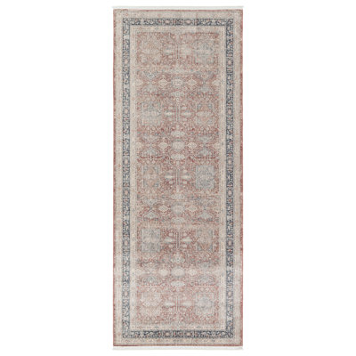 Rouge/gris oriental/Tapis décoratif zopyros