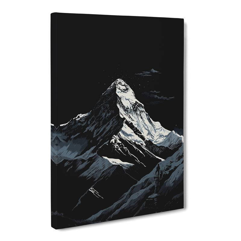Mount Everest Line Art - Wrapped Canvas, 76cm H x 50cm W x 3cm D